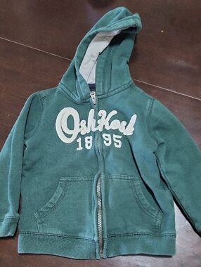 OshKosh B'gosh Teal Green Zip Hoodie with Logo